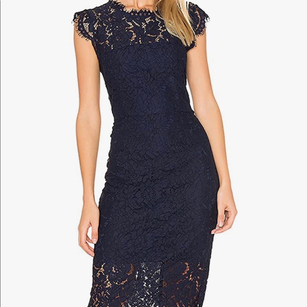 MEROKEETY Women's Sleeveless Lace Floral Cocktail Dress Crew Neck Knee Length